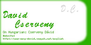 david cserveny business card