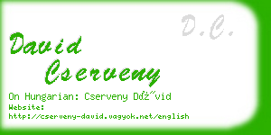 david cserveny business card